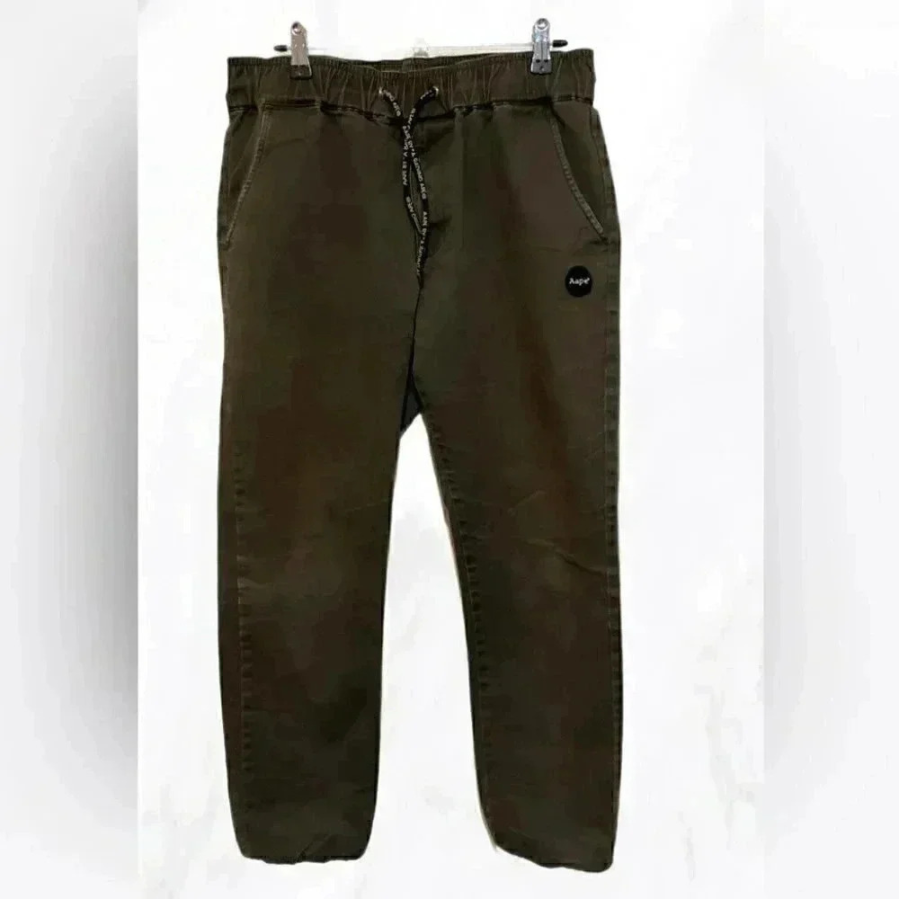 AAPE by A Bathing Ape Dark Green Cargo Pants | Elastic Cuff, Size 33